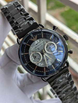 Armani Meccanico Black Chain Blue Dial_img_1