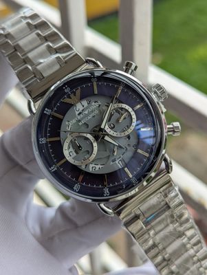 Armani Meccanico Silver Chain Blue Dial_img_1