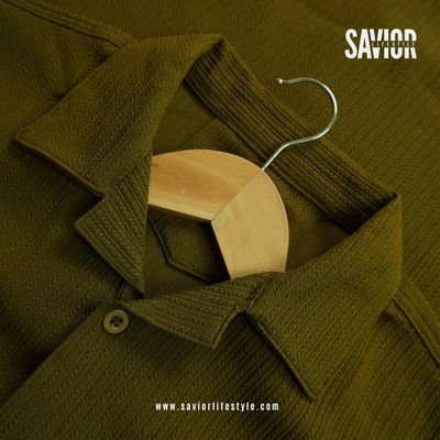 Mehndi Green - Drop Shoulder Cuban Shirt_img_0