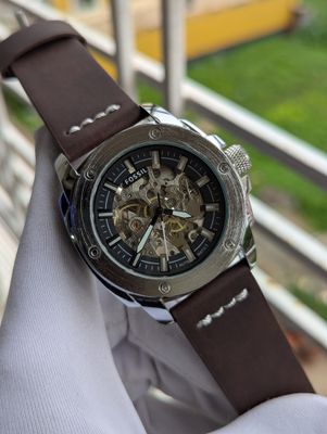 Fossil Auto New Belt Brown Silver Case_img_1