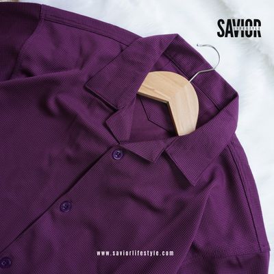 Purple - Drop Shoulder Cuban Shirt_img_2