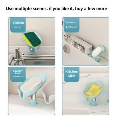 Portable Anti-slip Soap Holder Leaf Shape - লিফ শেইপ পোর্টেবল সোপ হোল্ডার_img_7
