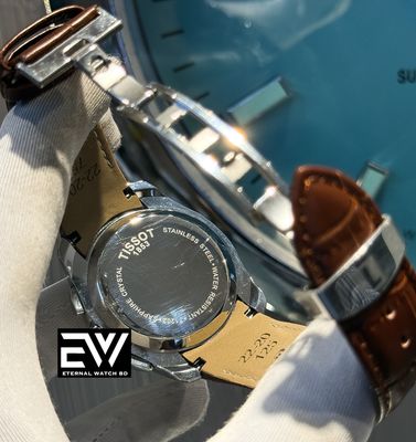 TISSOT CHONO BROWN BELT WHITE DIAL SILVER CASE_img_3