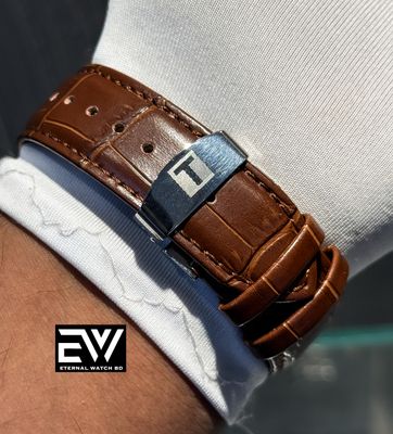 TISSOT CHONO BROWN BELT WHITE DIAL SILVER CASE_img_4