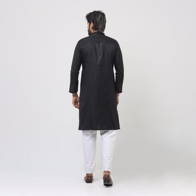 Premium Embroidery Panjabi - Black_img_2
