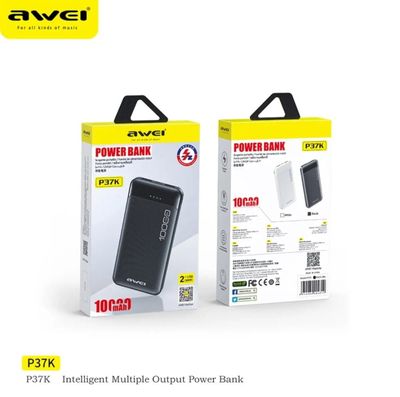 Awei P37K 10000mAh Fast Charging Power Bank- Black Color_img_3