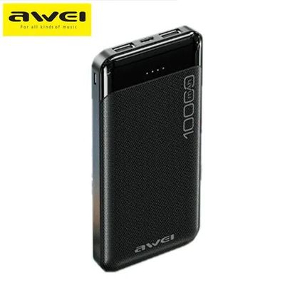 Awei P37K 10000mAh Fast Charging Power Bank- Black Color_img_1