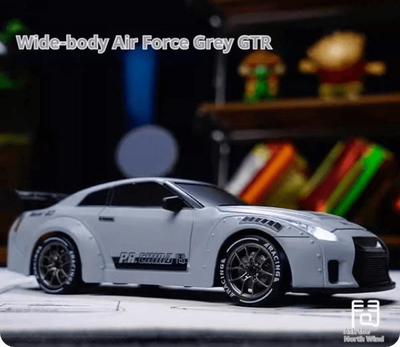 Porsche 993 911 RWB 4WD RC Drift Air Force Grey Car With Tires & Traffic Cones_img_1