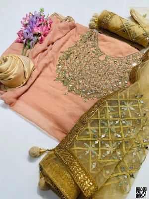 সেমী স্টিচড জর্জেট এমব্রয়ডারি থ্রী পিস_img_2