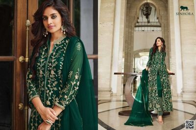 রেডিমেড জর্জেট এমব্রয়ডারি পার্টি ড্রেস_img_1