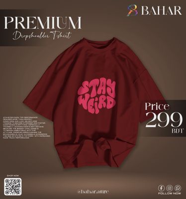 Oversized T-Shirt (Stay Weird Red)_img_4