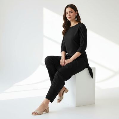 Women’s Premium Salowar Pant – Black | Shating Cotton Linen Fabric | Comfortable & Elegant_img_1