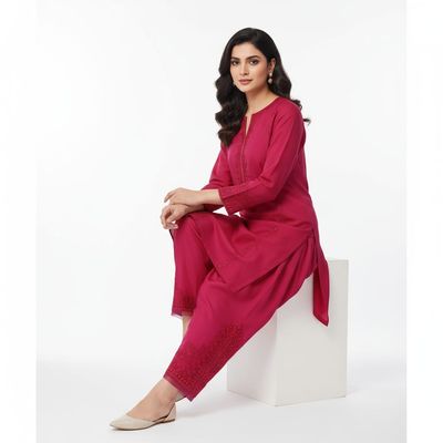 Deep Pink Premium Salowar Pant | Shating Cotton Linen Fabric | Soft & Stylish_img_2