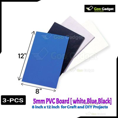 5mm PVC Board (Set of 3) | White/Blue/Black | 8"x12" for Craft and DIY Projects_img_0