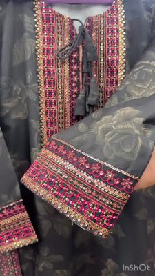 ডুবাই চেরি জর্জেট জামা সালোয়ার ওড়না_img_2