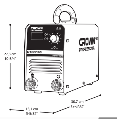CROWN Professional Inverter DC MMA Welding Machine, 160-265V, 30-140A, 2.5-3.2mm; CT33098_img_4