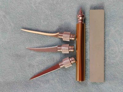 Food Thai style carving knife main knife single chef carved fruit sharp stainless steel knife double pointed knife_img_0