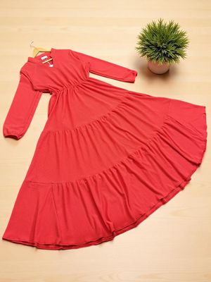 Calvin Klein Gauze Midi Dress - Red