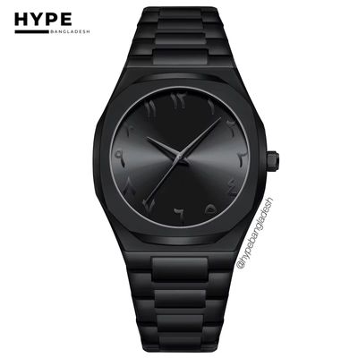 Arabic Dial Bestwin Stainless Steel heavyweight Watch (ALL BLACK)_img_7