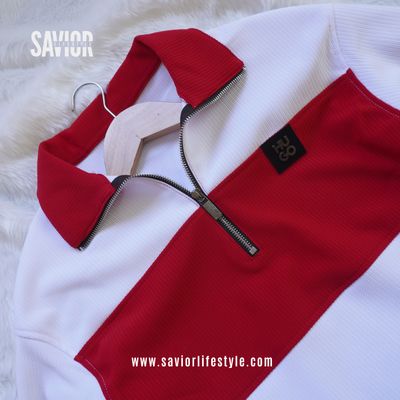 Red n White - Full Sleeve Zipper Sweatshirt_img_3
