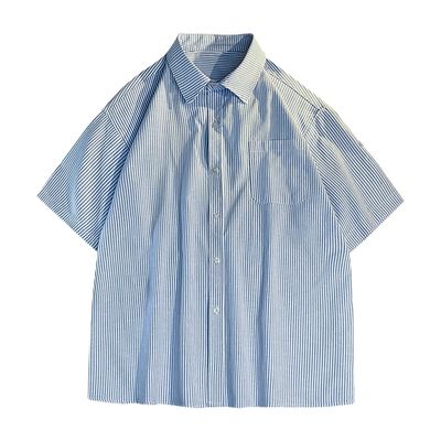 vintage drop shoulder half sleeve loose fit shirt_img_2