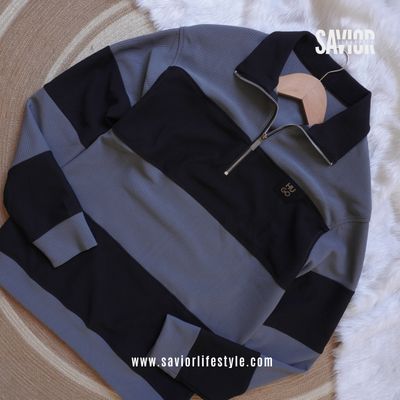 Grey Black - Full Sleeve Zipper Sweatshirt_img_0