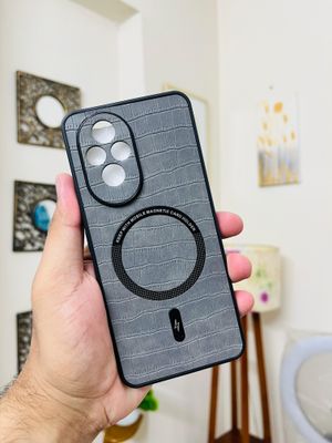 Honor 200 Back Cover Leather Finished With Magsafe Working Phone Case_img_1
