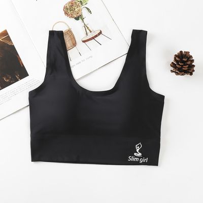 Women‘s Ice Silk Seamless Bra Sports Push Up Underwear Transparent Mesh GathersBralette Plus Size Comfortable Elastic Bralette_img_9