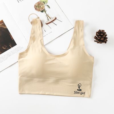 Women‘s Ice Silk Seamless Bra Sports Push Up Underwear Transparent Mesh GathersBralette Plus Size Comfortable Elastic Bralette_img_10