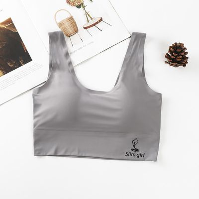 Women‘s Ice Silk Seamless Bra Sports Push Up Underwear Transparent Mesh GathersBralette Plus Size Comfortable Elastic Bralette_img_12