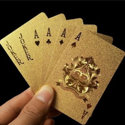 Waterproof Golden Aluminium Playing Card Games_img_2