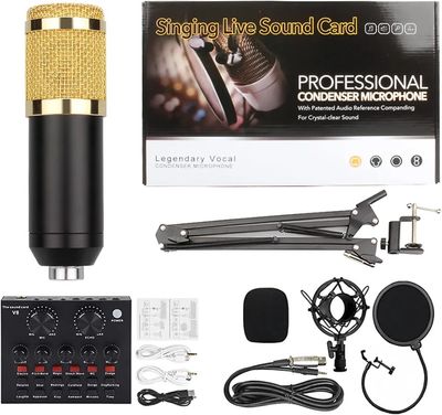 Podcast Live Broadcast Equipment Professional Condenser MIC BM-800 Microfone V8 Arm Stand Studio Music Recording Equipmen_img_3