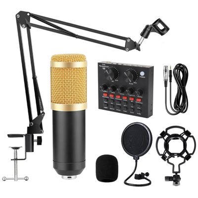 Podcast Live Broadcast Equipment Professional Condenser MIC BM-800 Microfone V8 Arm Stand Studio Music Recording Equipmen_img_0