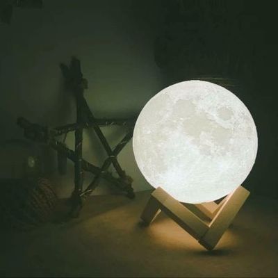 Remote control Moon Light with Wood Stand & Touching_img_0