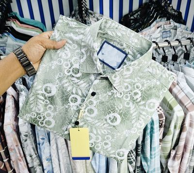 Pure Cotton Half Sleeve Print Shirt for Men's_img_3