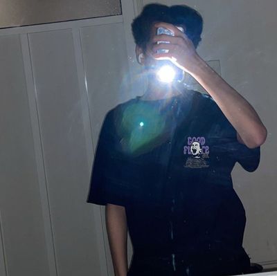 Face printed black oversized t-shirt_img_0