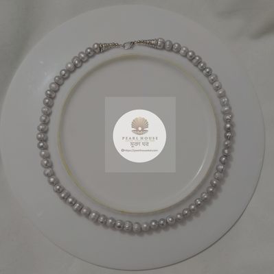 Ash colour Pearl Necklace_img_1