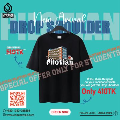 PAILOTIAN Coustomize Design - DROP SHOULDER (Front Design) - NEW ARIVAL ONLY ON UNIQUE SWIPE