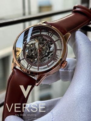 Fossil Automatic Tan-Brown Belt RG Case Skeleton Dial_img_0