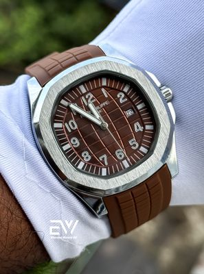 PATEK PHILLIPE AQUANAUT BROWN DIAL SILVER CASE_img_1