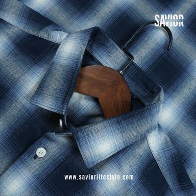 Ocean Fade - Full Sleeve Pocket Less Check Shirt_img_0
