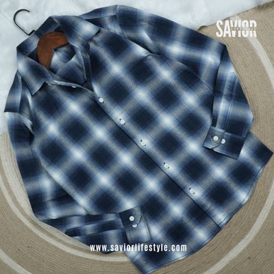 Ocean Fade - Full Sleeve Pocket Less Check Shirt_img_3