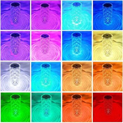 16 Colors Crystal Night Light LED Touch Projection Table Lamp Rose Remote Dimmable USB Romantic Atmosphere Light for Decor Home_img_7