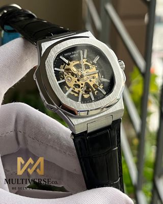 PP NAUTILUS SKELETON AUTO BLACK BELT SILVER BODY (SEMI AAA)_img_1