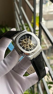 PP NAUTILUS SKELETON AUTO BLACK BELT SILVER BODY (SEMI AAA)_img_2