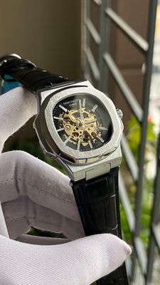 PP NAUTILUS SKELETON AUTO BLACK BELT SILVER BODY (SEMI AAA)_img_4