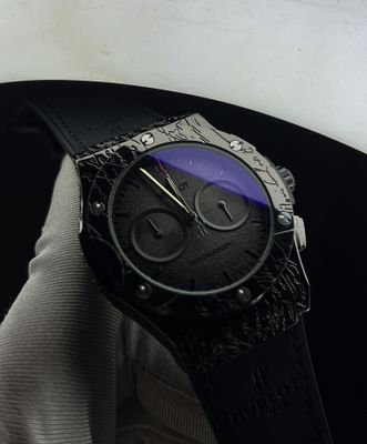 Hublot Engrave Black Dial Black Case AA Grade_img_1