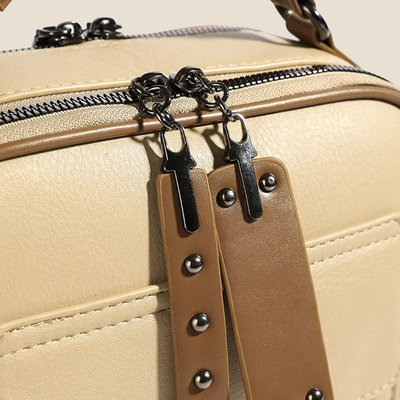 High end ladies' handbag multi-layer large capacity commuting bag(Cream)_img_2