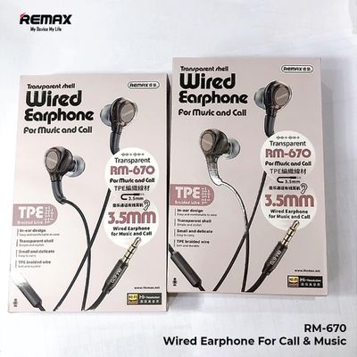 Remax RM-670 Wired Earbuds In-Ear Headphones Stereo Sound Quality Transparent Design Earphones For All 3.5mm Jack Devices_img_7