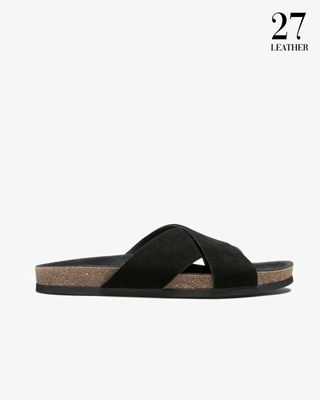 Oasis Premium Leather Sandal(Black)